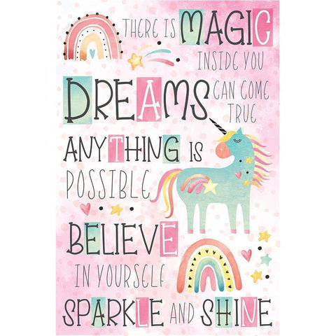 There is Magic White Modern Wood Framed Art Print by ND Art