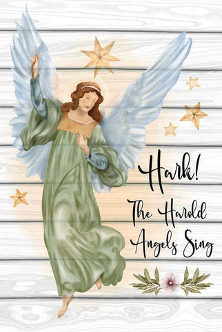 Angels Sing White Modern Wood Framed Art Print with Double Matting by ND Art