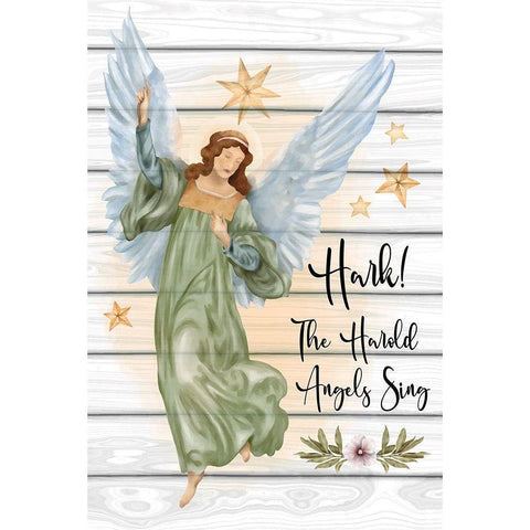 Angels Sing Gold Ornate Wood Framed Art Print with Double Matting by ND Art