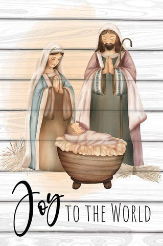 Joy to the World White Modern Wood Framed Art Print with Double Matting by ND Art
