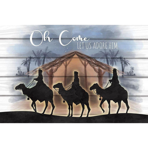 Adore Him White Modern Wood Framed Art Print by ND Art