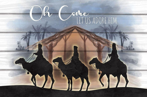 Adore Him Black Ornate Wood Framed Art Print with Double Matting by ND Art
