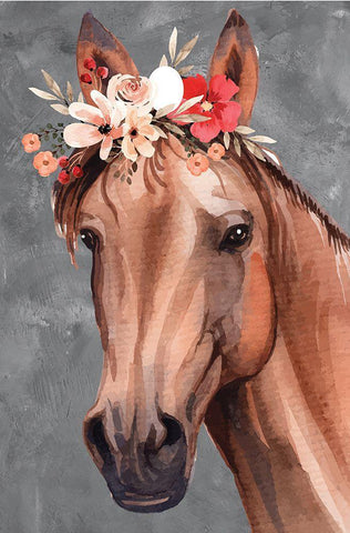 Horse Black Ornate Wood Framed Art Print with Double Matting by ND Art