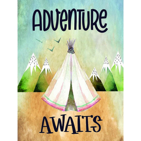 Adventure Awaits Gold Ornate Wood Framed Art Print with Double Matting by ND Art