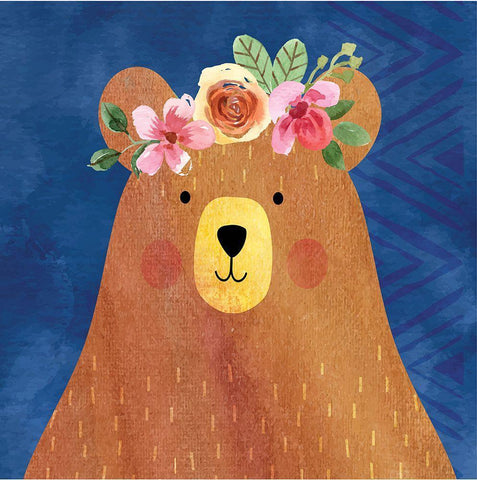 Brave Bear I Black Ornate Wood Framed Art Print with Double Matting by ND Art