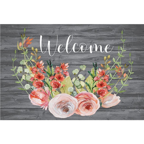 Welcome Gold Ornate Wood Framed Art Print with Double Matting by ND Art