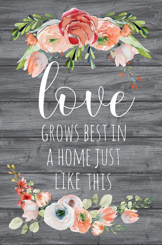 Love Grows Black Ornate Wood Framed Art Print with Double Matting by ND Art