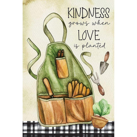 Kindness Grows Black Modern Wood Framed Art Print with Double Matting by ND Art