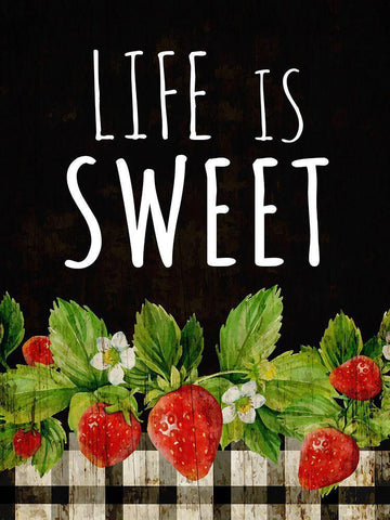 Life is Sweet White Modern Wood Framed Art Print with Double Matting by ND Art