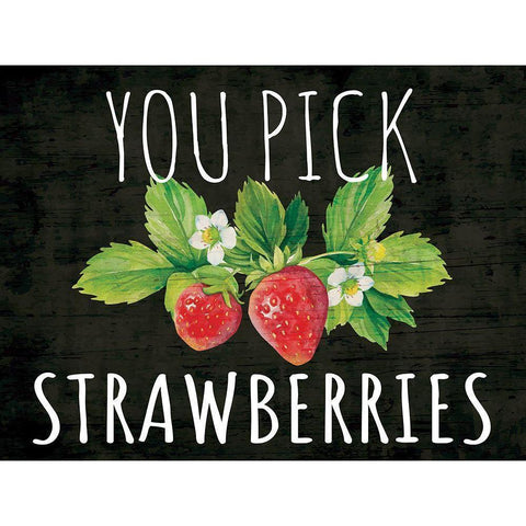 You Pick Strawberries Gold Ornate Wood Framed Art Print with Double Matting by ND Art