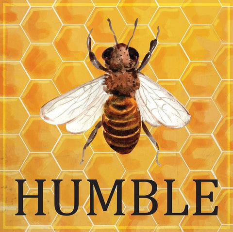 Bee Humble White Modern Wood Framed Art Print with Double Matting by ND Art