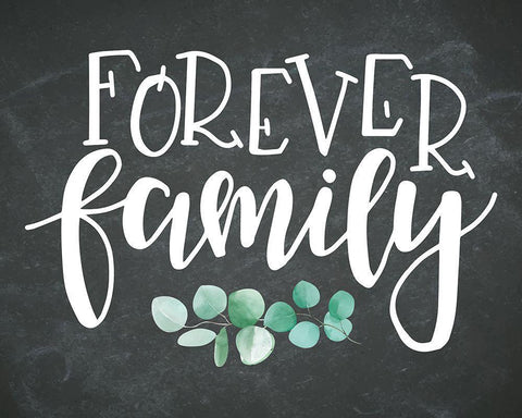 Forever Family White Modern Wood Framed Art Print with Double Matting by ND Art