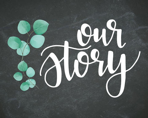 Our Story White Modern Wood Framed Art Print with Double Matting by ND Art