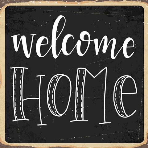 Welcome Home White Modern Wood Framed Art Print with Double Matting by ND Art