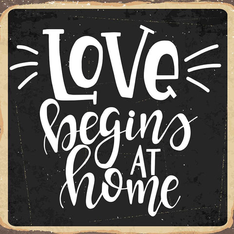 Love Begins Black Ornate Wood Framed Art Print with Double Matting by ND Art