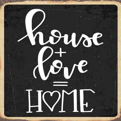 Home Sweet Home Black Modern Wood Framed Art Print with Double Matting by ND Art