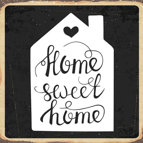 Home Sweet Home White Modern Wood Framed Art Print by ND Art