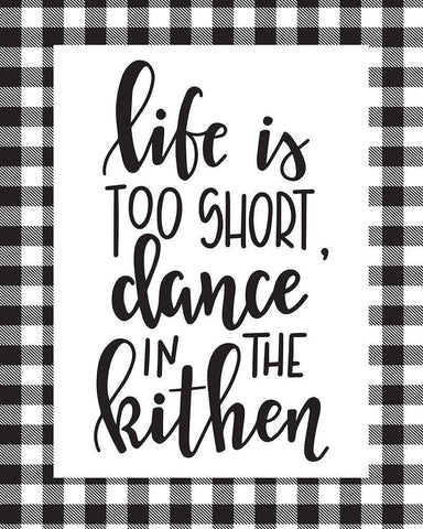 Dance in the Kitchen Black Ornate Wood Framed Art Print with Double Matting by ND Art