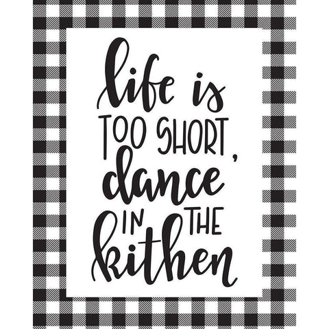Dance in the Kitchen Black Modern Wood Framed Art Print with Double Matting by ND Art