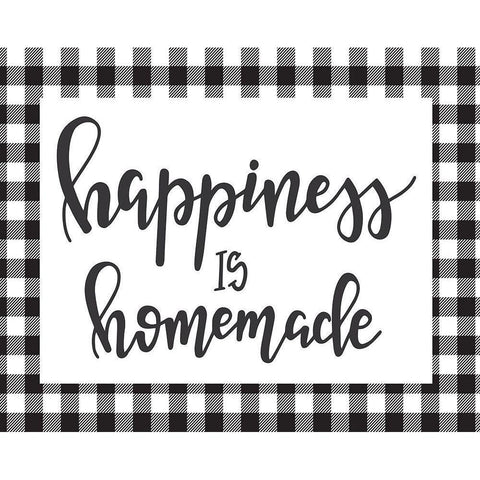 Happiness is Homemade White Modern Wood Framed Art Print by ND Art