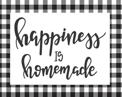 Happiness is Homemade White Modern Wood Framed Art Print with Double Matting by ND Art