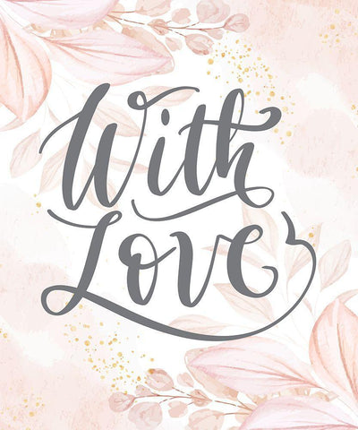 With Love White Modern Wood Framed Art Print with Double Matting by ND Art