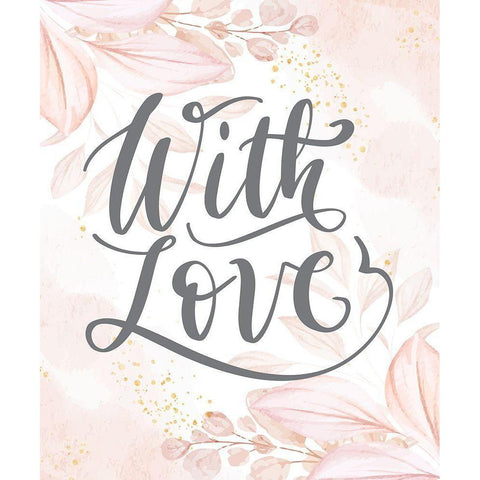 With Love Black Modern Wood Framed Art Print by ND Art