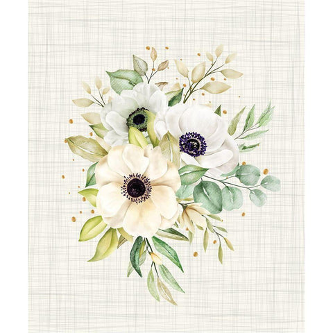 Wedding Flowers Gold Ornate Wood Framed Art Print with Double Matting by ND Art