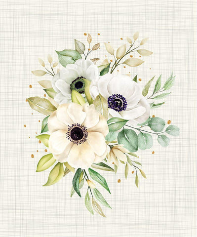 Wedding Flowers White Modern Wood Framed Art Print with Double Matting by ND Art