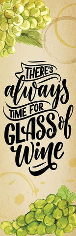 Time for Wine White Modern Wood Framed Art Print with Double Matting by ND Art