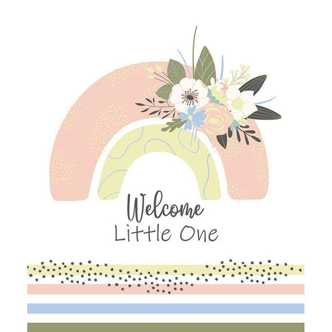 Welcome Little One Gold Ornate Wood Framed Art Print with Double Matting by ND Art