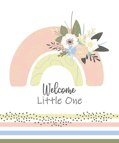 Welcome Little One Black Ornate Wood Framed Art Print with Double Matting by ND Art