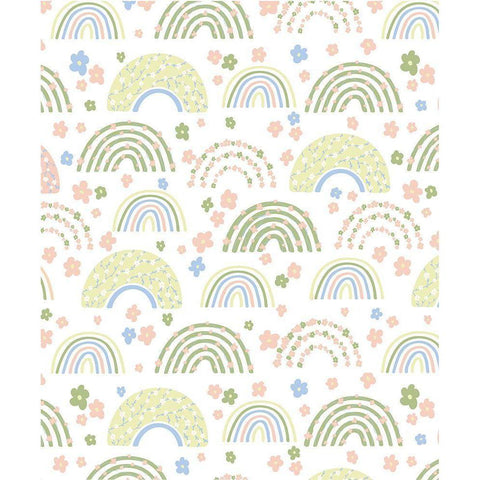 Rainbow Pattern II White Modern Wood Framed Art Print by ND Art