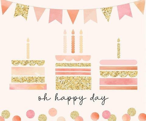 Happy Day White Modern Wood Framed Art Print with Double Matting by ND Art