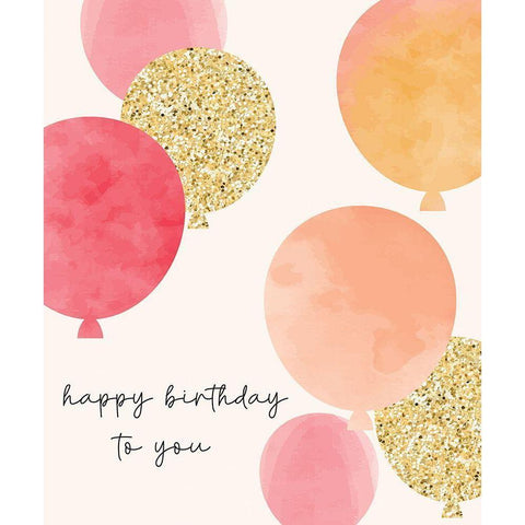 Happy Birthday Black Modern Wood Framed Art Print with Double Matting by ND Art