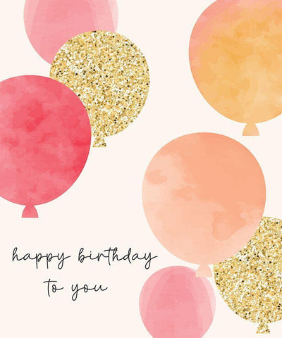 Happy Birthday White Modern Wood Framed Art Print with Double Matting by ND Art