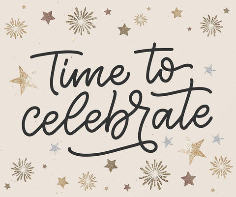 Celebrate Black Ornate Wood Framed Art Print with Double Matting by ND Art