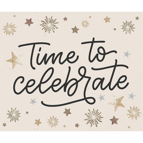 Celebrate Gold Ornate Wood Framed Art Print with Double Matting by ND Art