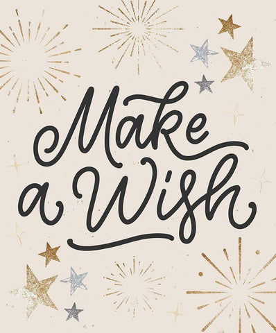 Make a Wish Black Ornate Wood Framed Art Print with Double Matting by ND Art