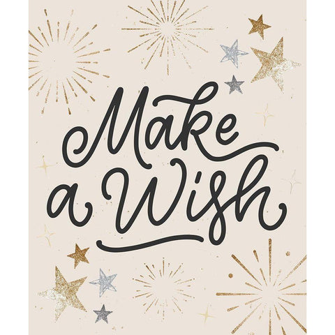 Make a Wish Black Modern Wood Framed Art Print by ND Art