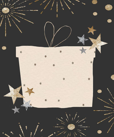 Birthday Present Black Ornate Wood Framed Art Print with Double Matting by ND Art