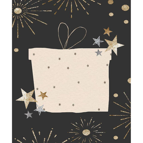 Birthday Present Black Modern Wood Framed Art Print by ND Art