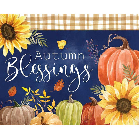 Autumn Blessings Gold Ornate Wood Framed Art Print with Double Matting by ND Art
