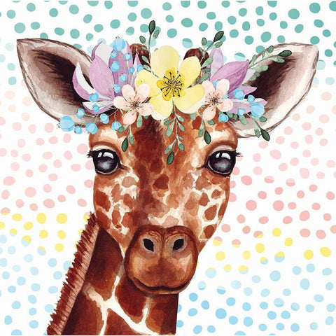 Giraffe White Modern Wood Framed Art Print by ND Art