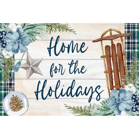 Home for the Holidays White Modern Wood Framed Art Print by ND Art