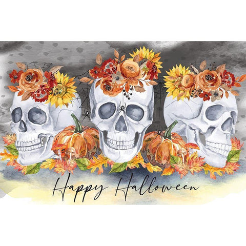 Happy Halloween Black Modern Wood Framed Art Print by ND Art