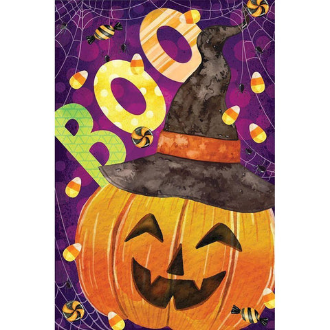 Boo! Black Modern Wood Framed Art Print by ND Art