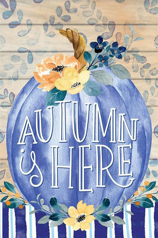 Autumn is Here White Modern Wood Framed Art Print with Double Matting by ND Art