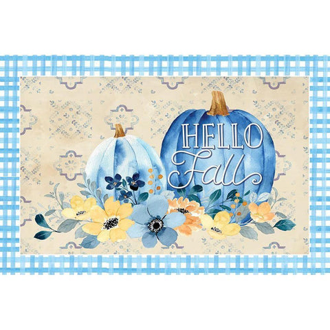 Hello Fall White Modern Wood Framed Art Print by ND Art