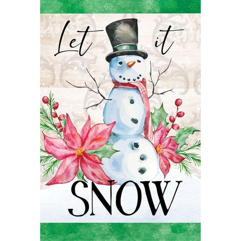 Let It Snow White Modern Wood Framed Art Print by ND Art